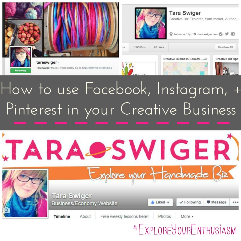 How to use Facebook Instagram and Pinterest in your Creative Biz