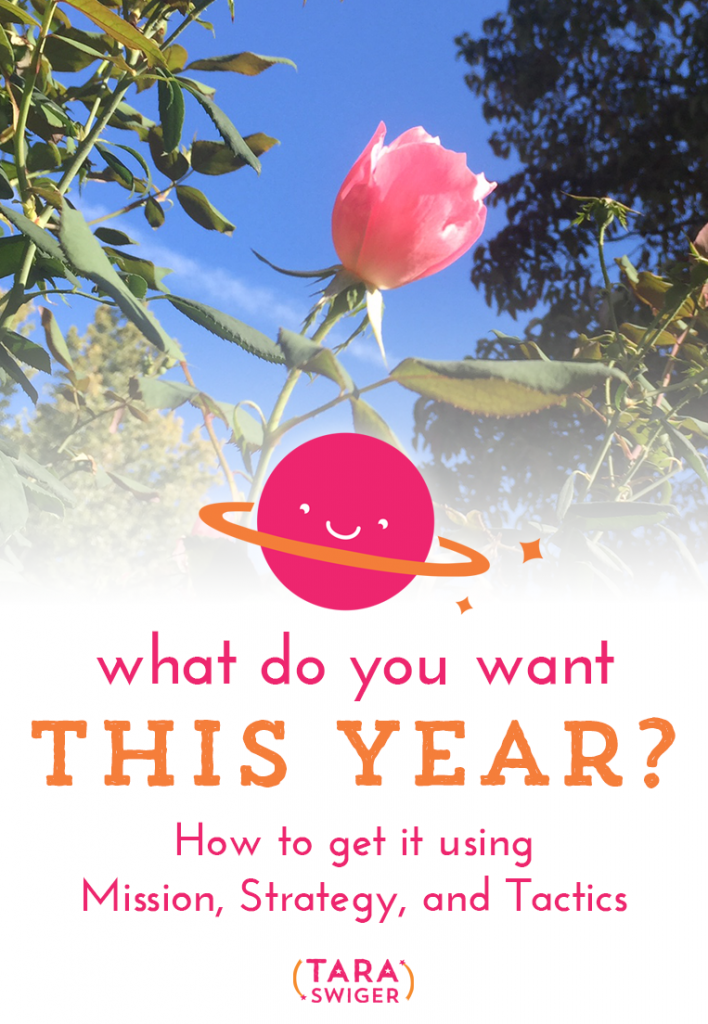 What do you want from this year? How are you going to get it? Let's get clear by using the framework Mission, then strategy, then tactics. More at TaraSwiger.com/podcast89/