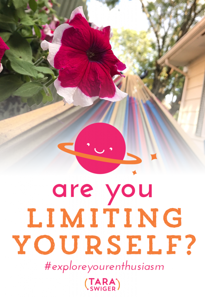 Do you ever tell yourself you’re “not the type of person who…”? Did you know this is a form of limiting yourself? Learn more about how to stop subconsciously limiting yourself (both in life and in your creative business) on this episode of Explore Your Enthusiasm with Tara Swiger: TaraSwiger.com/podcast175